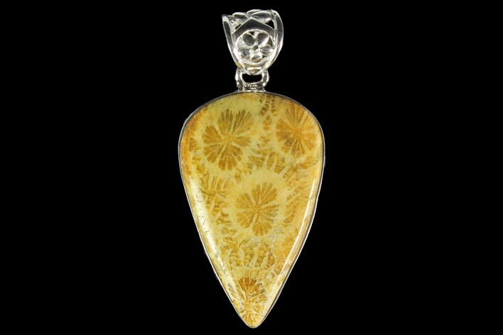 Million Year Old Fossil Coral Pendant - Sterling Silver #142288